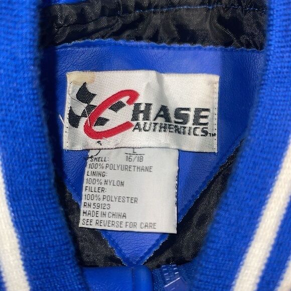 Nascar Rusty Wallace Chase Letterman Jacket Red White Blue Coat Men's Large L - Picture 3 of 11